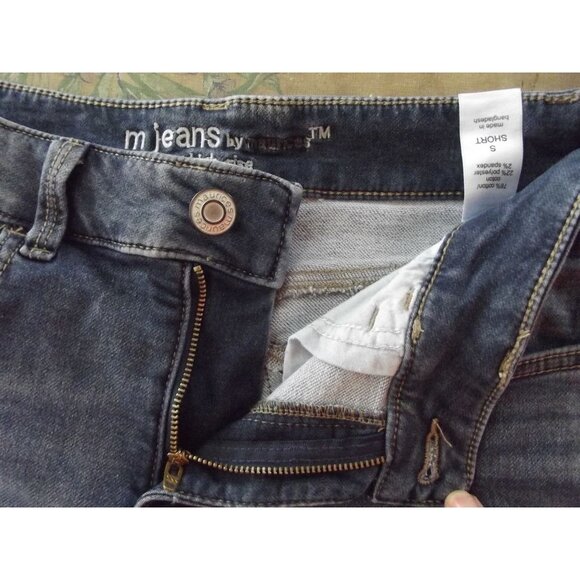 M Jeans by Maurices (Small Short)High Rise skinny red plaid lined holes distress - Picture 3 of 13